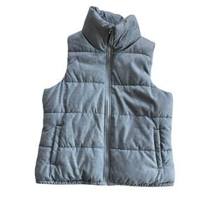 Old Navy Womens Puffer Soft Shell Vest Lined Warm Cozy Gray Size Large